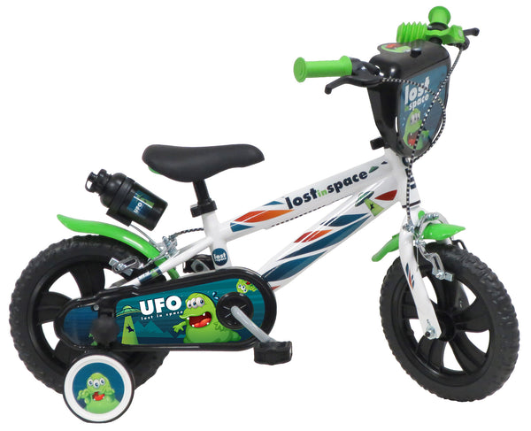 Fahrrad für Kinder 12" 2 Bremsen EVA-Reifen Ufo Weiß/Grün sconto