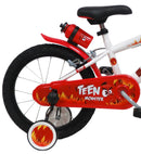 Bicicletta per Bambino 16" 2 Freni  Teen Monster Bianca/Rossa-2