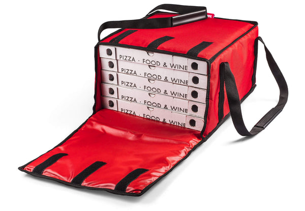 online Pizza Thermobeutel zum Mitnehmen 6 Kartons Safemi Express Strap 6 Rot