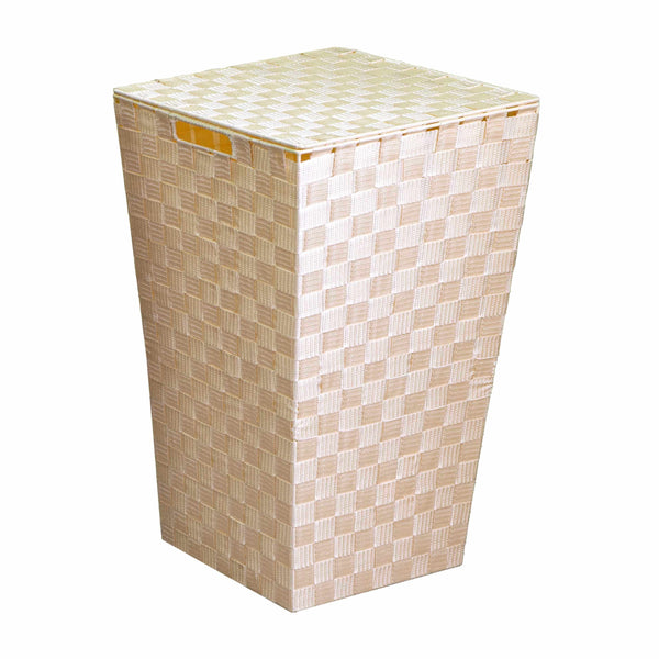 Quadratischer Wäschekorb aus cremefarbenem Polyester 33x33xh53 cm prezzo