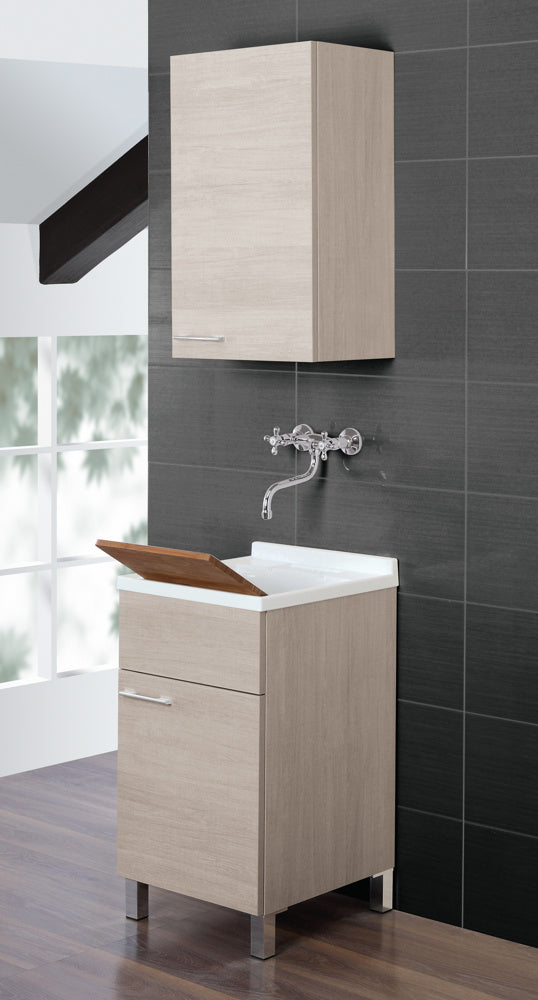 Mobile Lavatoio in Legno 45Cm Rovere Chiaro-1