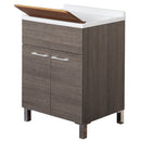 Mobile Lavatoio in Legno 60x83x50 cm Feridras Rovere Scuro-1