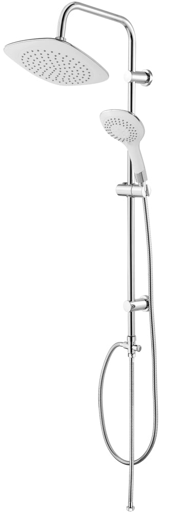 sconto Duschsäulen-Set mit Duschkopf und verchromter und weißer Spitze