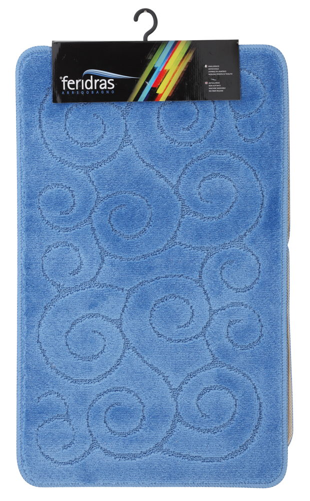 Tappeto Polipropilene Riccio 50X80 Azzurro-1