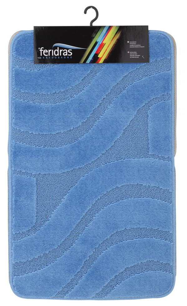 Wellenteppich aus Polypropylen 50X80 cm Hellblau sconto