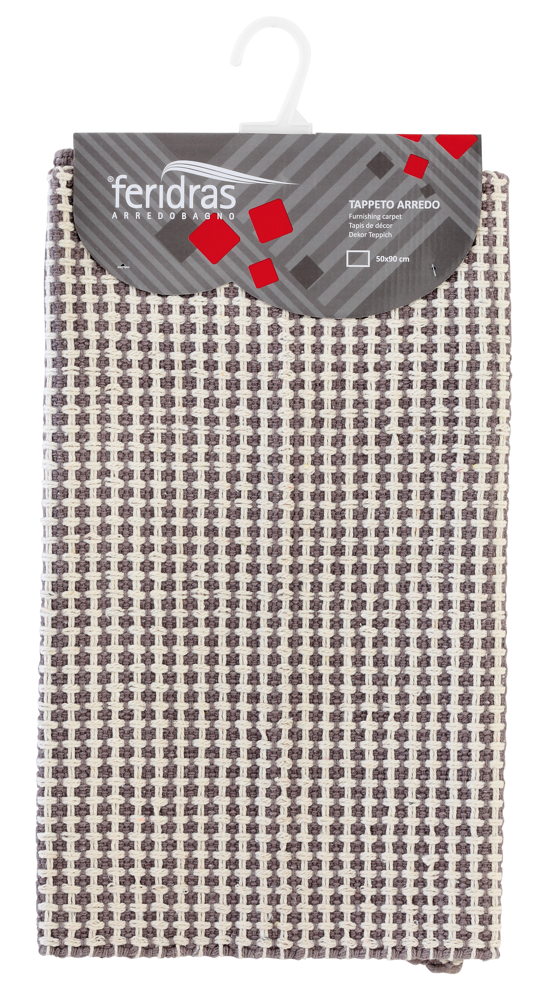 Tappeto Cotone Grata 50X90 Cm Tortora-1