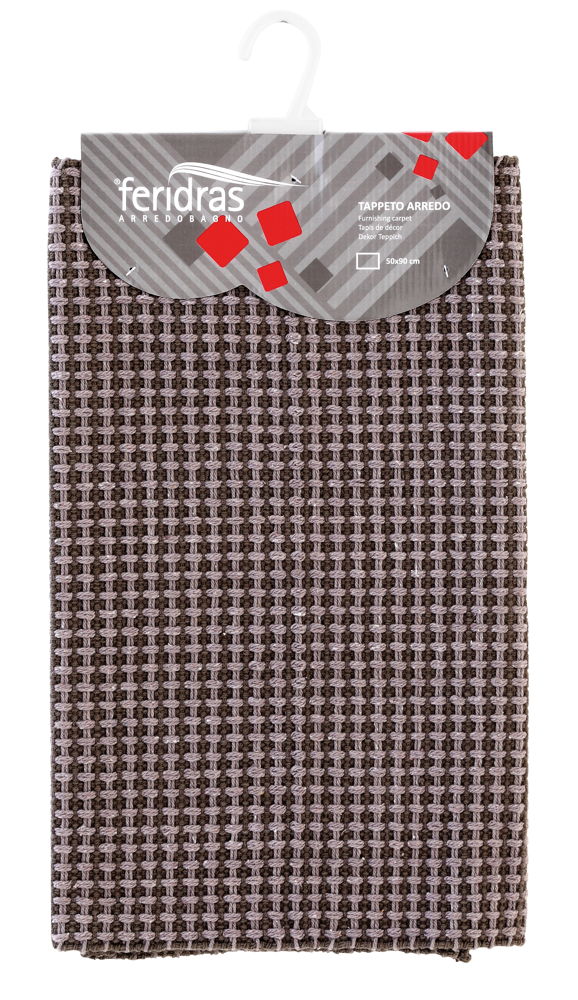 Gitter-Baumwollteppich 60X120 cm Grau sconto