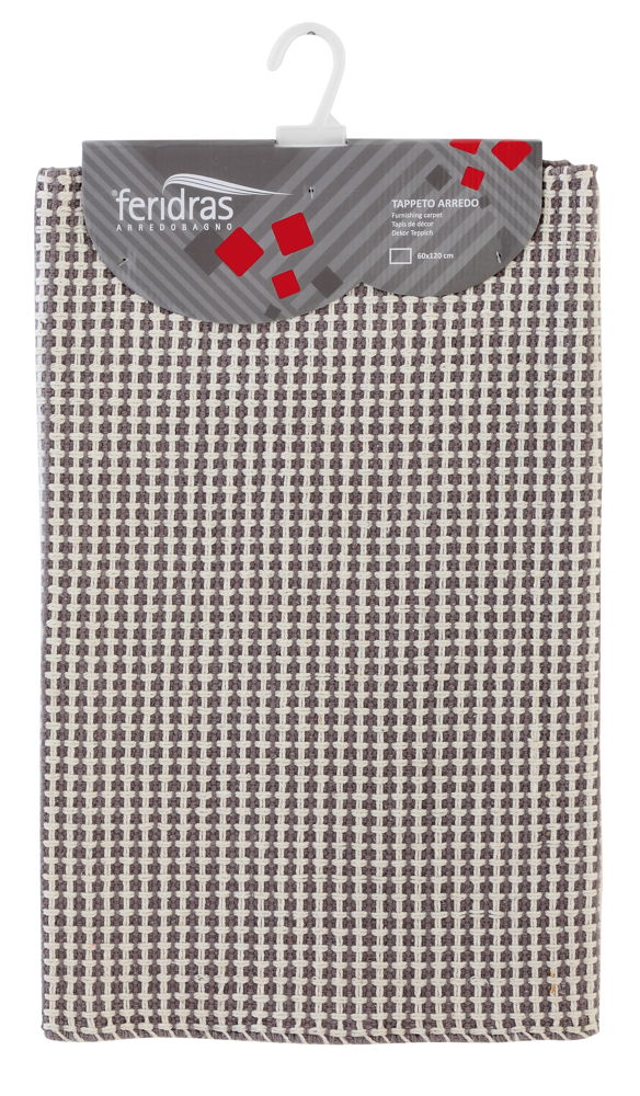 Tappeto Cotone Grata 60X120 Cm Tortora-1