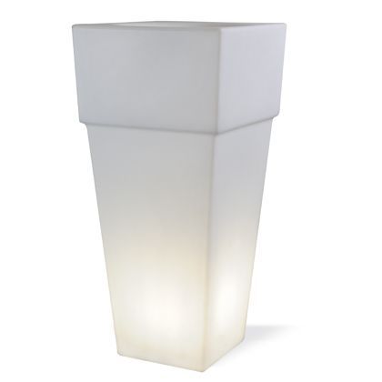 Große quadratische Vase in weißer Farbe für Livos Lounge Line im Freien acquista