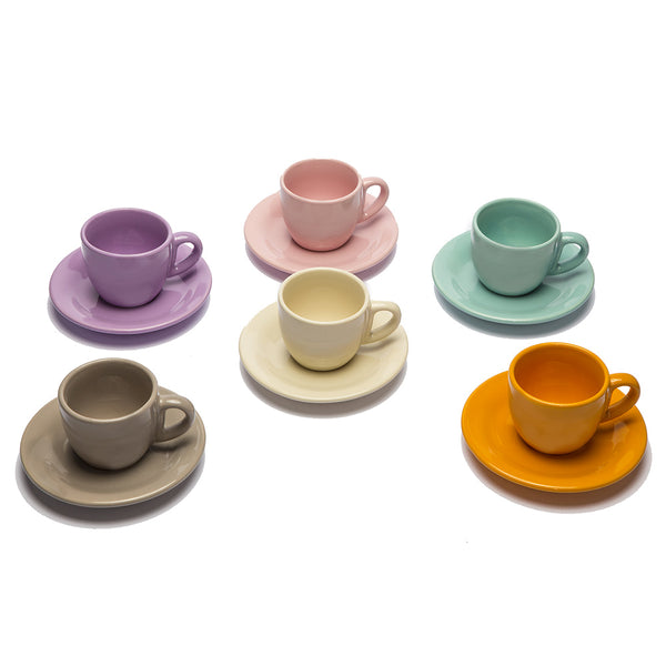 sconto Set mit 6 Kaffeetassen Kaleidos Multicolor aus Steingut