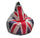 Hocker Sitzsack aus Polyester mit englischem Flaggendesign von Avalli