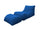 Sessel Pouf Chaiselongue mit Fußstütze aus blauem Polyester von Avalli