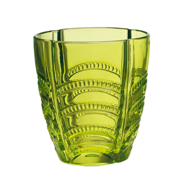 Packung mit 6 grünen Luxor-Gläsern aus farbigem Glas in Kaleidos-Paste sconto