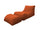 Avalli Orange Polyester Pouf Chaiselongue Sessel mit Fußstütze