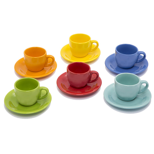 Set mit 6 Kaffeetassen Kaleidos Multicolor aus Steingut acquista
