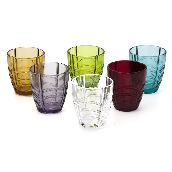 Packung mit 6 farbigen Luxor-Gläsern aus farbigem Glas in Kaleidos-Paste online