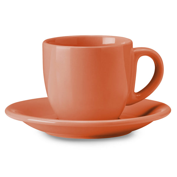 online Cappuccino-Teetasse mit Steingutteller Kaleidos Corallo