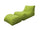 Sessel Pouf Chaiselongue mit Fußstütze aus grünem Avalli-Polyester