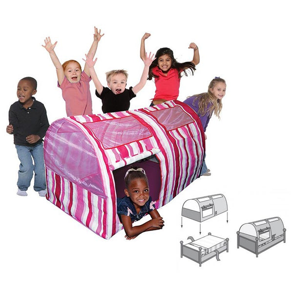 Zelthaus für Kinder aus Bazoongi Pink Stripe Bed Tent Stoff online