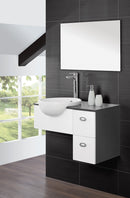 Mobile da Bagno Sospeso Grigio e Bianco Composizione 80Cm-1