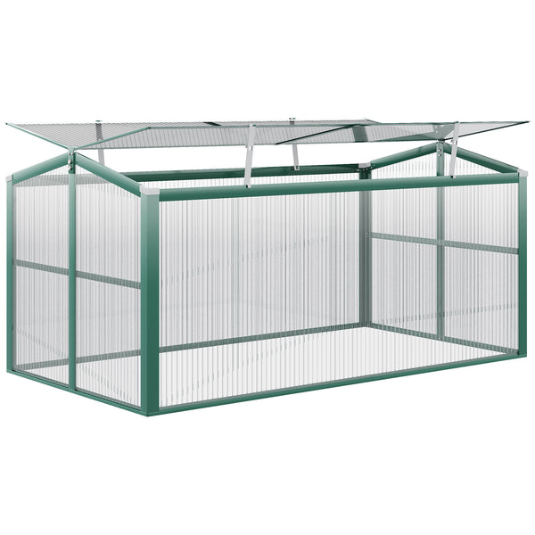 online Verstellbares Dach für das Gartengewächshaus 130 x 70 x 61 cm aus Polycarbonat und grünem und transparentem Aluminium