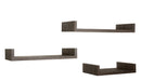 Set 3 Mensole da Parete 60-50-40x23,7x8 cm in Fibra di Legno Calamita Maxi  Rovere Scuro-3