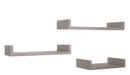Set 3 Mensole da Parete 60-50-40x23,7x8 cm in Fibra di Legno Calamita Maxi  Rovere Grigio New-3