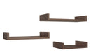 Set 3 Mensole da Parete 60-50-40x23,7x8 cm in Fibra di Legno Calamita Maxi  Noce-3