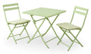 Set Tavolino e 2 Sedie Pieghevoli da Giardino in Acciaio Kraus Tiziano Verde-1