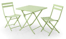 Set Tavolino e 2 Sedie Pieghevoli da Giardino in Acciaio Kraus Tiziano Verde-6