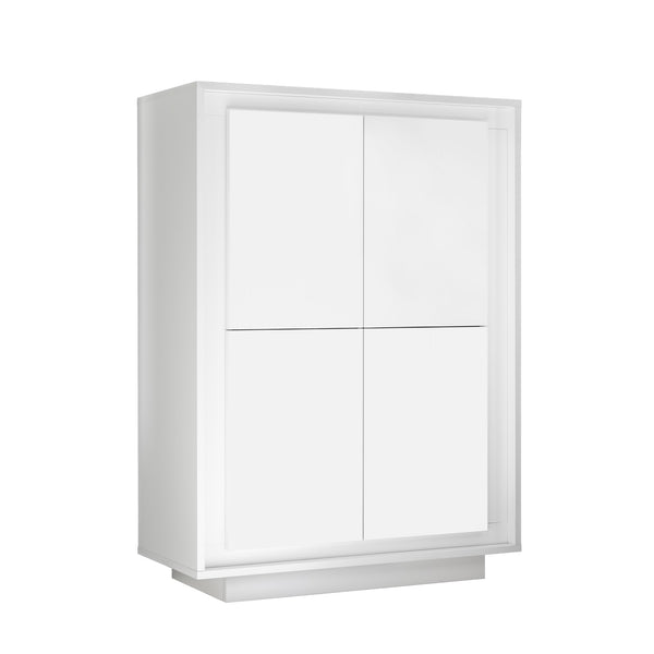 acquista Sideboard 4 Türen 106x50x146 cm in mattweißem TFT-Rahmen Holz