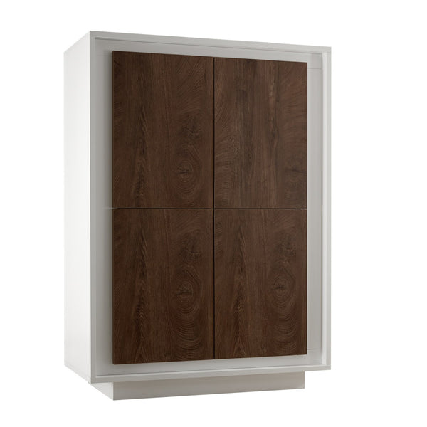 online Sideboard 4 Türen 106x50x146 cm in TFT Rahmen Weiß und Eichenholz