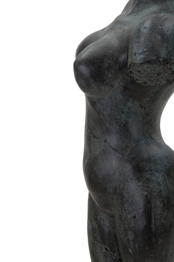 Scultura Museum Woman 19x17x50 cm in Poliresina e Ferro Nero-9
