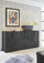 Sideboard Wohnzimmermöbel 3-türig in Melamin 181x42x84cm TFT Checkers Anthrazit
