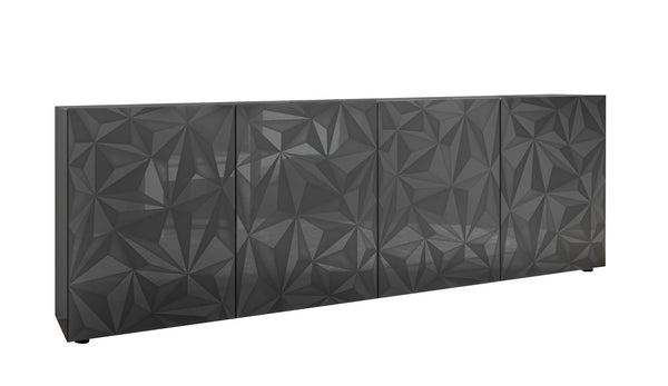 Buffetschrank 4 Türen 241 x 42 x 84 cm aus poliertem schwarzem Prager TFT-Holz online