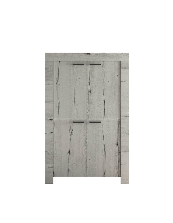 Sideboard Wohnzimmermöbel 4 Türen in Melamin 102x43x158cm TFT Snow Oak Snow acquista