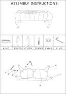 Panchetta Provenza 97x42x40 cm Legno e MDF e Spugna e Poliestere-10