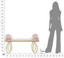 Panca Ribbon Rosa 112,5x49x53 cm in Ferro e MDF e Spugna e Poliestere Rosa e Oro-10
