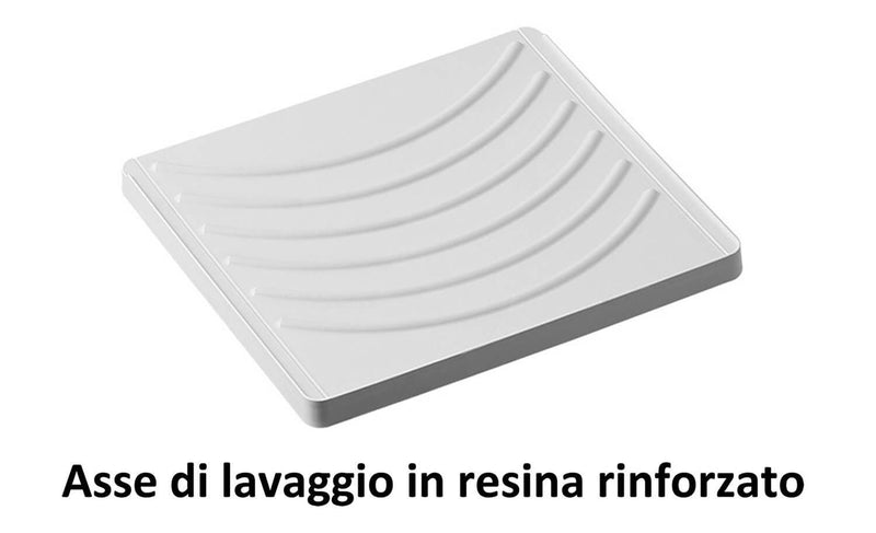 Lavatoio e Coprilavatrice in PVC 109x60x89 cm Forlani Tidy Bianco Lato Destro-4