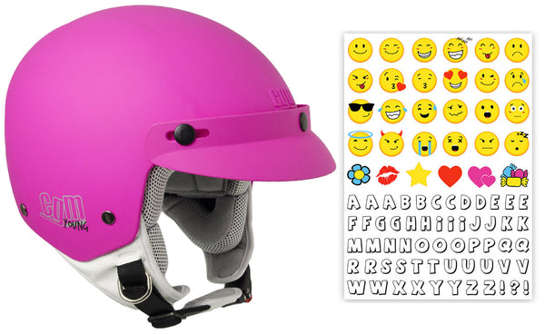 acquista Demi-Jet Helm für Kinder mit Peak CGM Cuba Smile 204S Fuchsia Matt