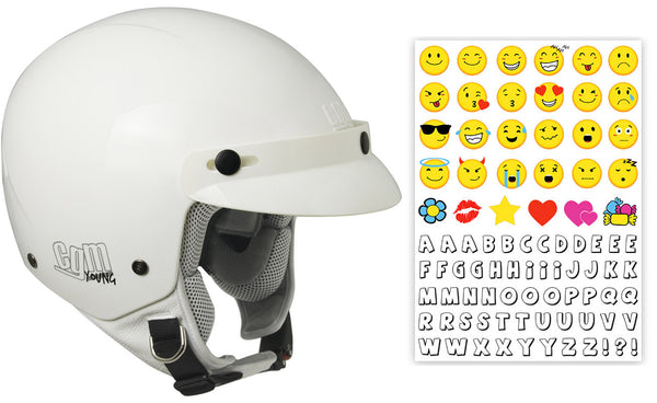 acquista Demi-Jet-Helm für Kinder mit CGM Cuba Smile 204S White Peak