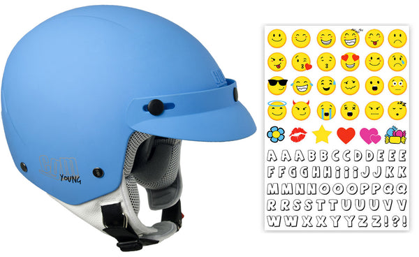 Demi-Jet Helm für Kinder mit Peak CGM Cuba Smile 204S Matt Blau acquista