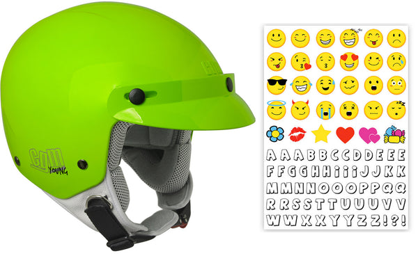 prezzo Demi-Jet-Helm für Kinder mit grünem Visier CGM Cuba Smile 204S