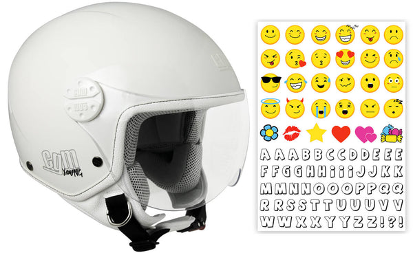 online Demi-Jet-Helm für Kinder CGM Havana Smile 205S Weißes konturiertes Visier