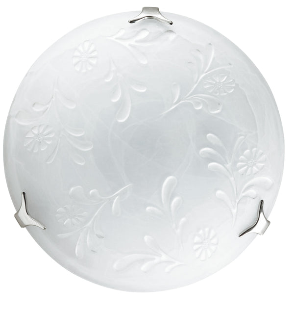 online Runde Deckenleuchte mit weißem Blumendekor Glas Alabaster Weiß Interior Classic E27 Environment 206/02600