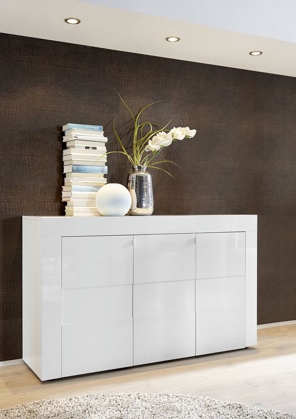 Sideboard Möbel für Wohnzimmer 3 Türen 138x42x84cm TFT Build Glossy White online