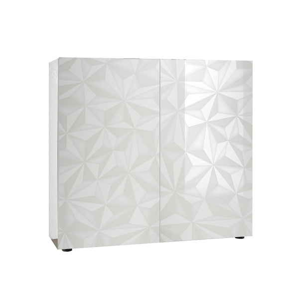 Sideboard 2 Türen 120 x 42 x 110 cm in TFT-Holz Prague Glossy White online