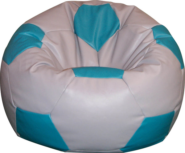 Bean Bag Pouf Ø100 cm in Kunstleder Baselli Grau und Türkis Fußball prezzo