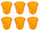 Set 6 zerknitterte Espressotassen Ø6,5 cm aus orangefarbenem Kaleidos-Pressglas