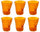 Set mit 6 zerknitterten Gläsern 22 cl Ø8 cm aus orangefarbenem Kaleidos-Pressglas